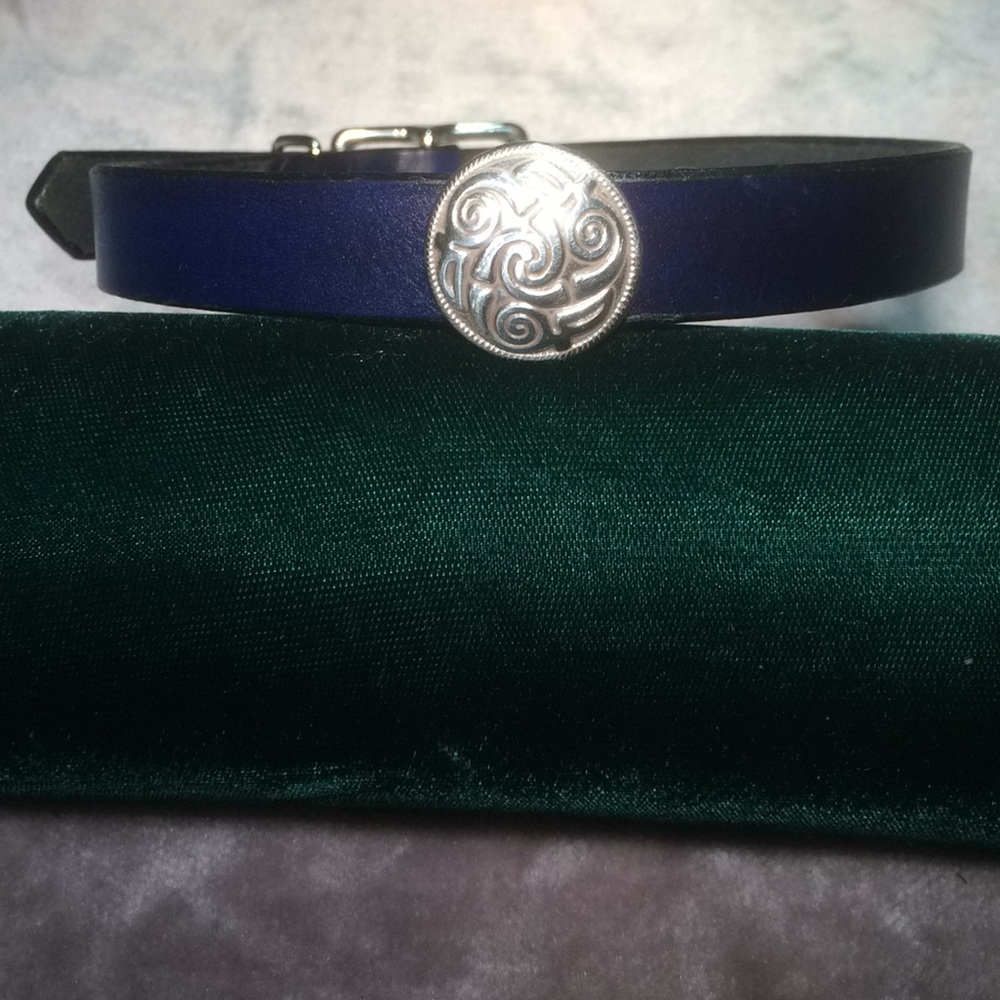 Royal Blue Leather Choker